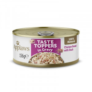 APPLAWS DOG TOPPERS konservi suņiem Vistas krūtiņa, pīle mērcē 156g